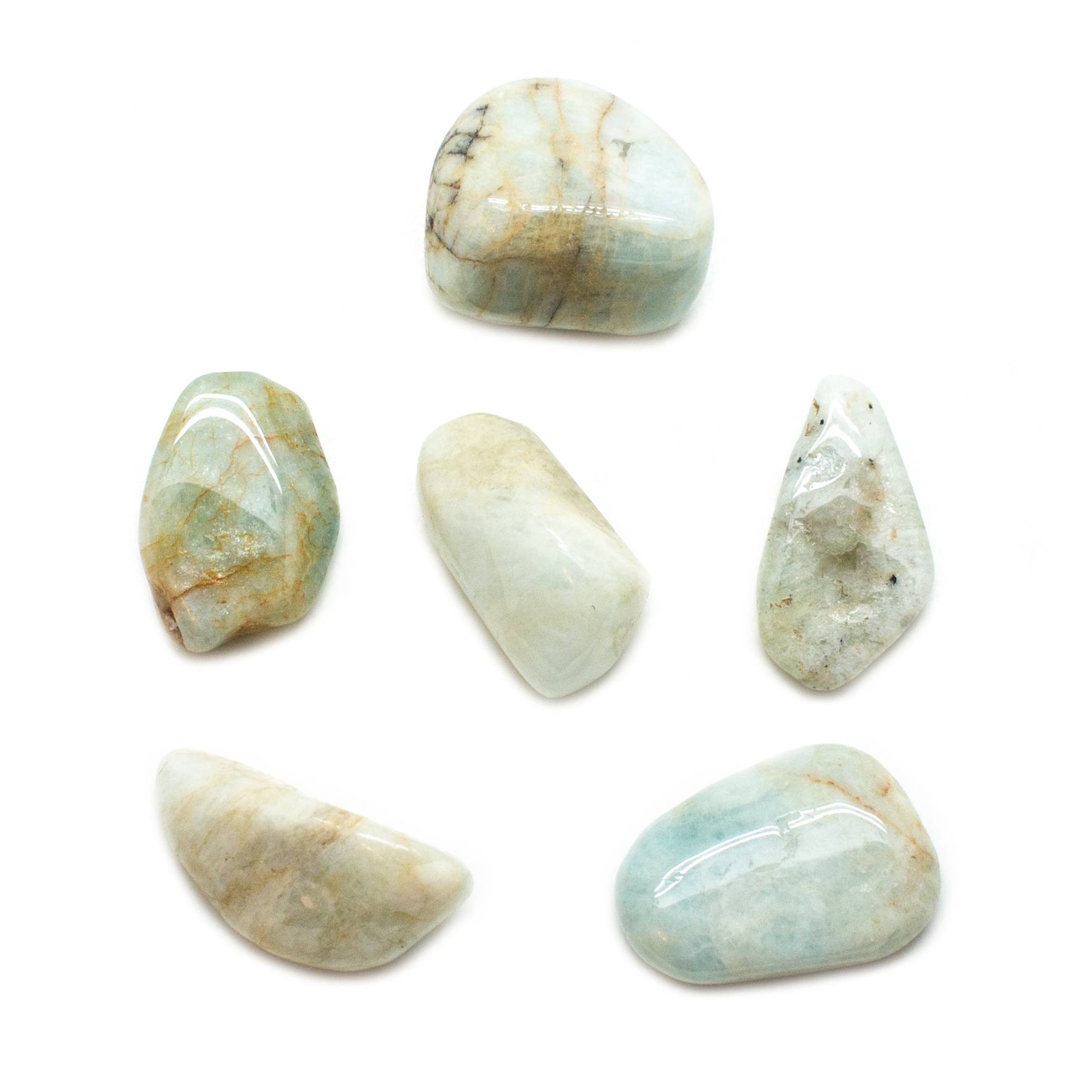 Aquamarine Tumbled Stone Set (Extra Large)-140208
