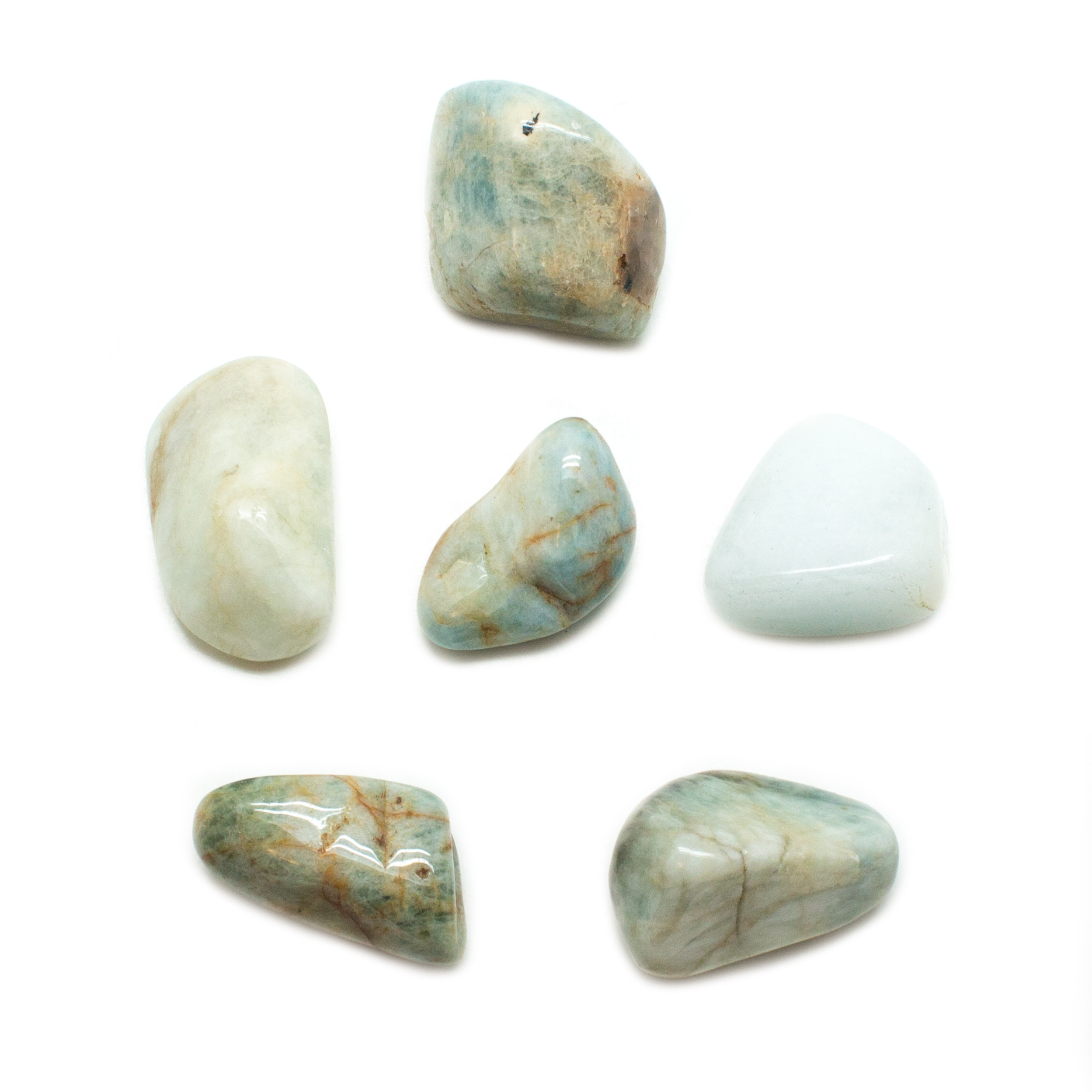 Aquamarine Tumbled Stone Set (Extra Large)-140209