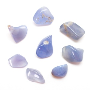 Blue Chalcedony Tumbled Stone Set (Large)-0