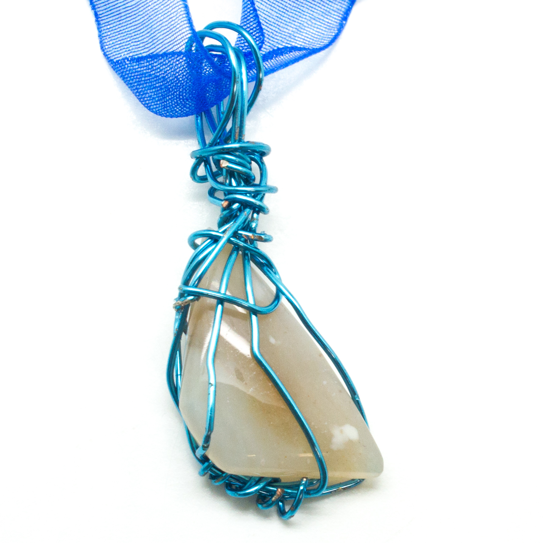 Handcrafted Moss Agate Cabochon Necklace - Crystal Vaults