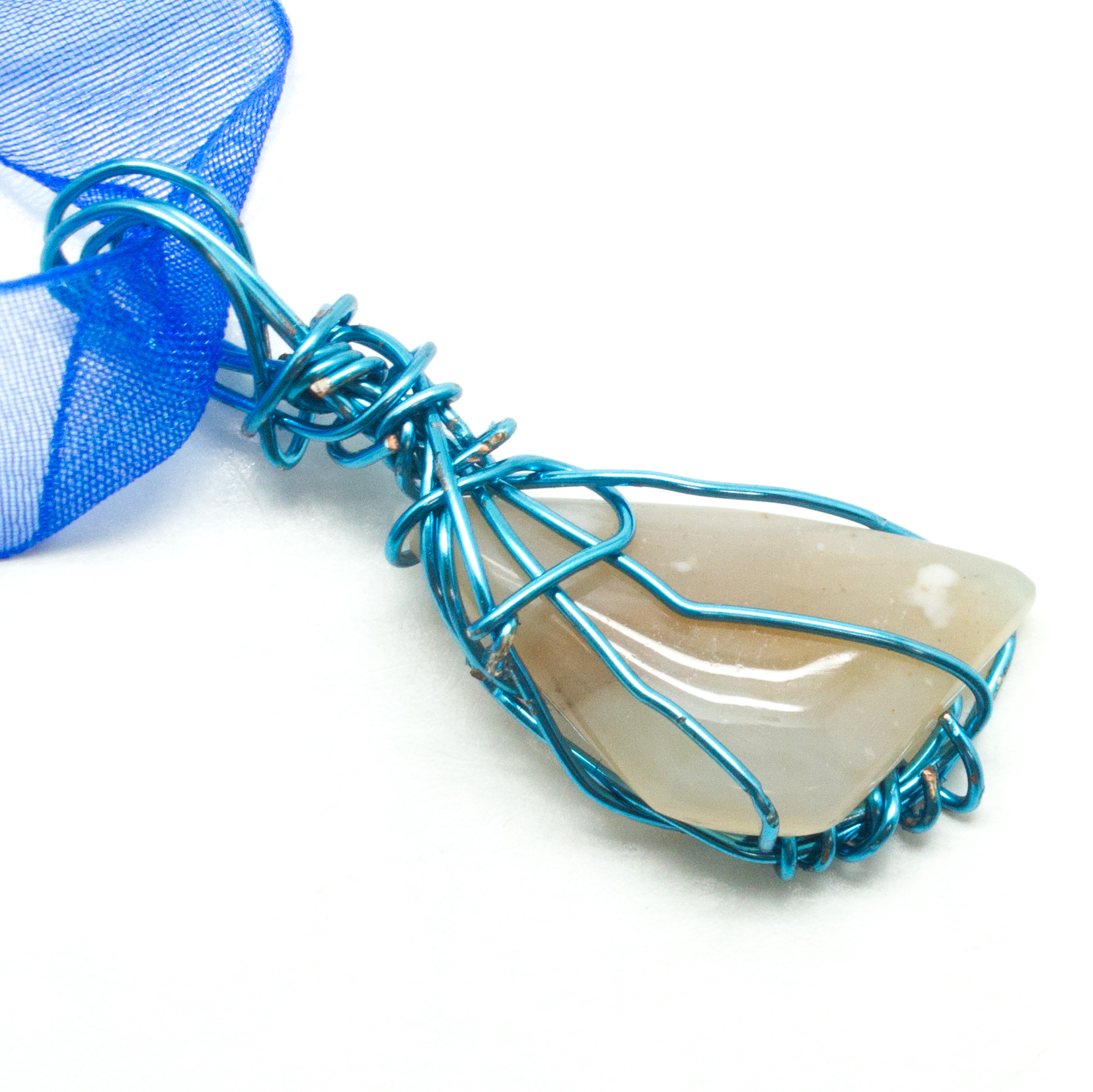 Handcrafted Moss Agate Cabochon Necklace - Crystal Vaults