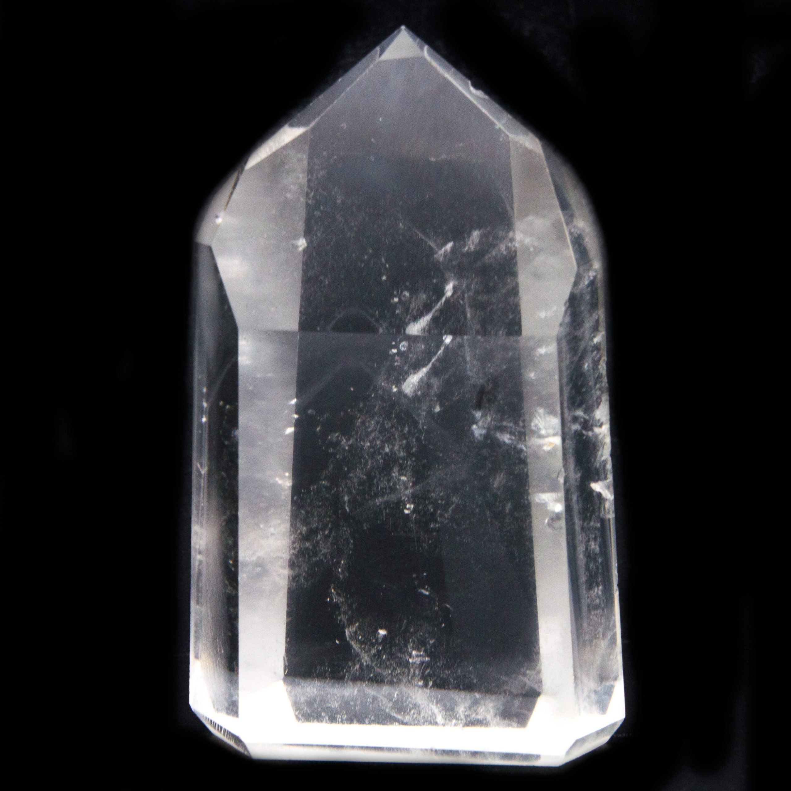 Polished Channeling Quartz Point with Shovel Crystal Vaults