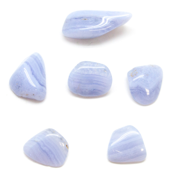 Blue Lace Agate Tumbled Stone Set (Medium)-0