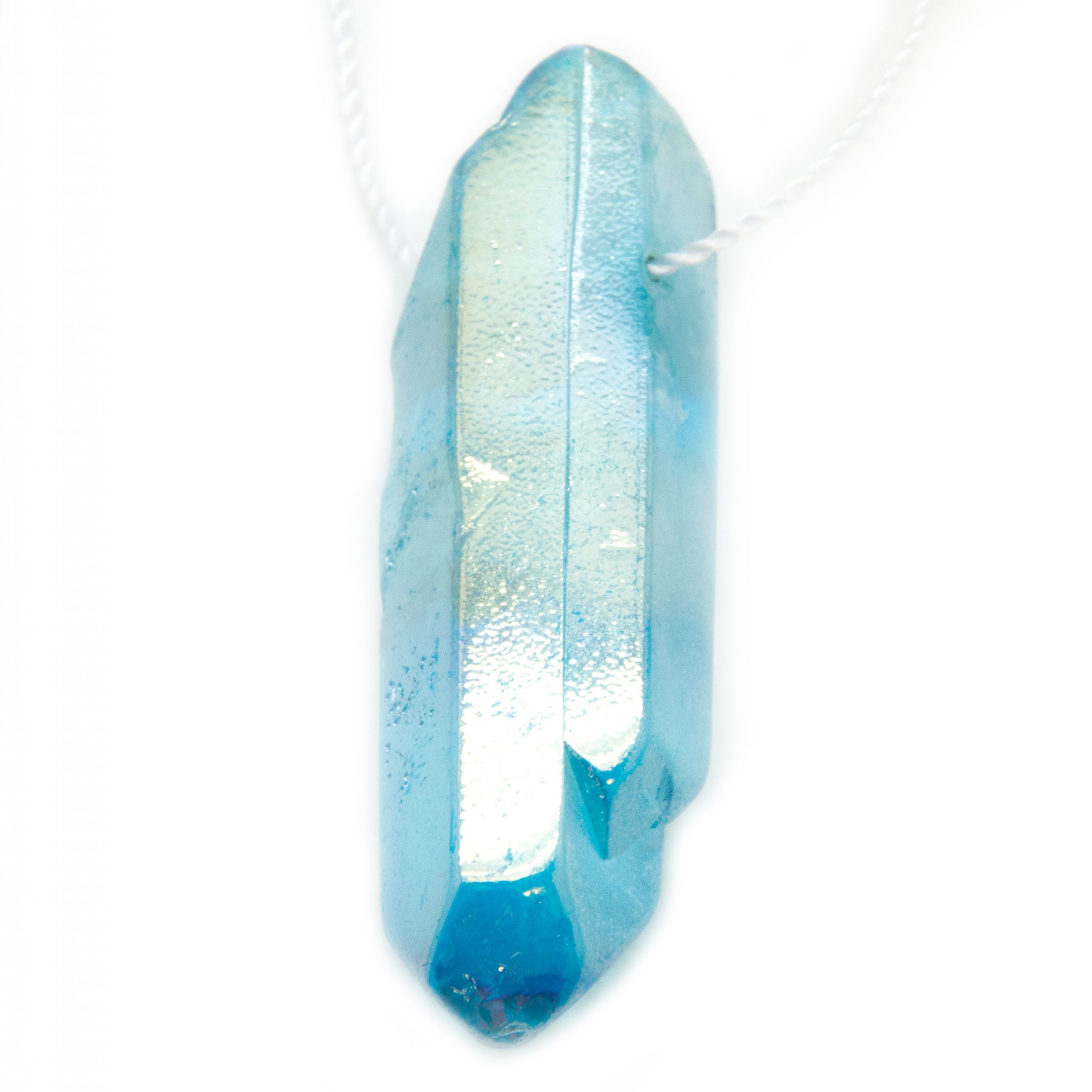 WT-N495 Wholesale Aqua Aura Crystal Pendant With Gold Capped Top Chain Quartz  Necklace Natural Jewelry Beaded Finding - AliExpress