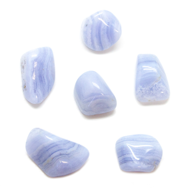 Blue Lace Agate Tumbled Stone Set (Large)-84971