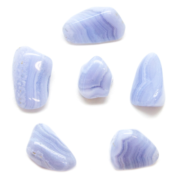 Blue Lace Agate Tumbled Stone Set (Large)-84972