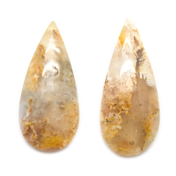 Plume Agate Cabochon Pair-109805