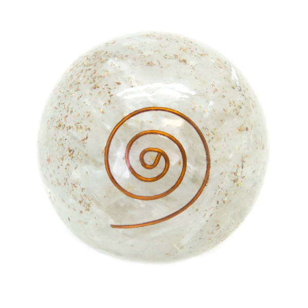 Selenite Orgonite Sphere-136864