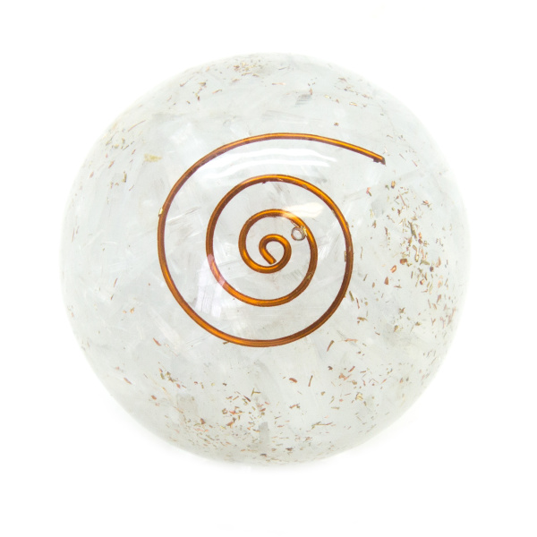 Selenite Orgonite Sphere-136863