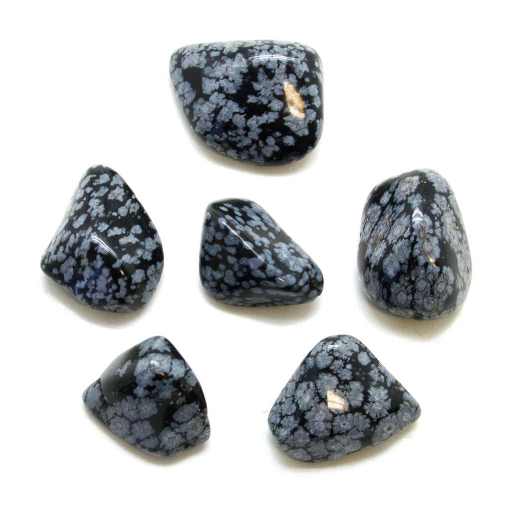 Snowflake Obsidian Tumbled Stone Set (Large)-0