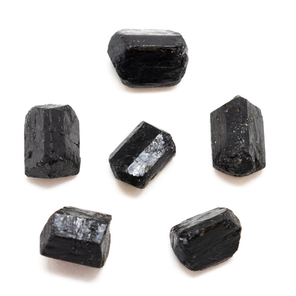 Partially Polished Black Tourmaline Crystal Set (Small)-163069