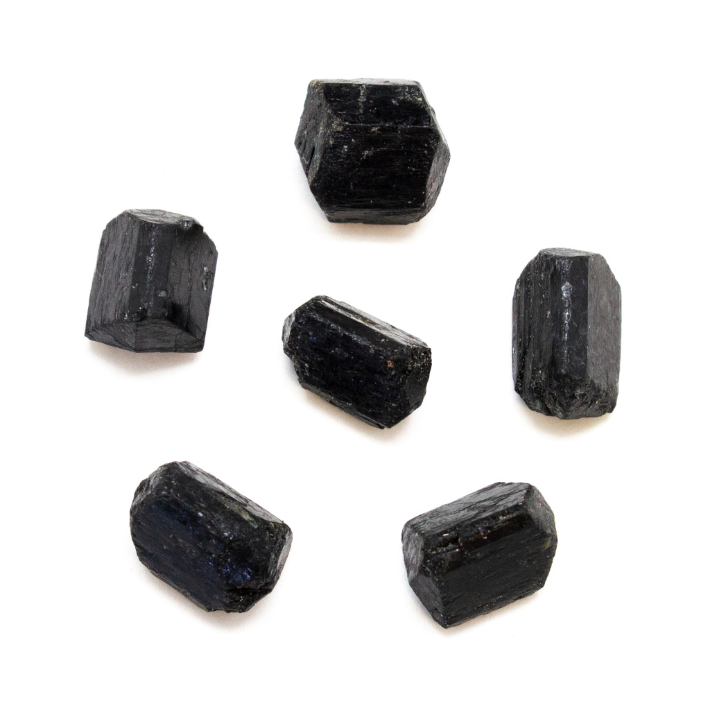 Partially Polished Black Tourmaline Crystal Set (Medium)-0