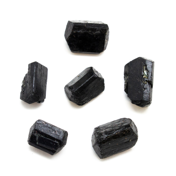 Partially Polished Black Tourmaline Crystal Set (Medium)-162899