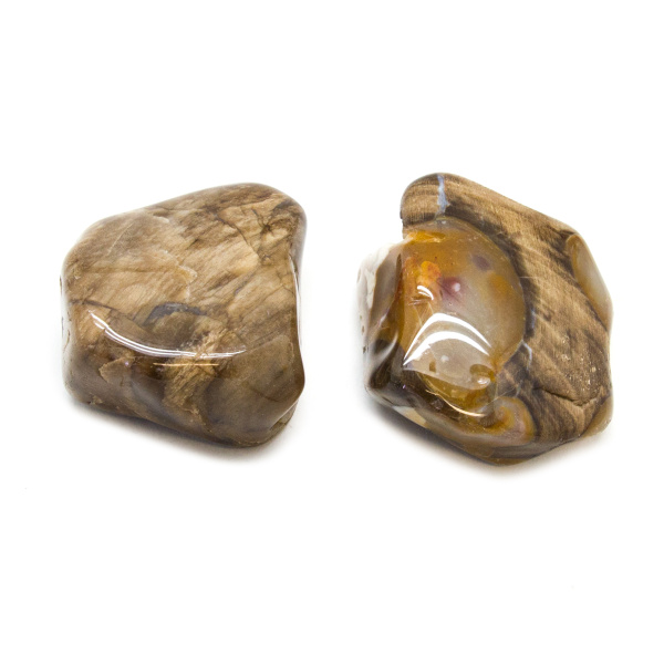 Peanut Wood Aura Stone Pair (Medium)-172536