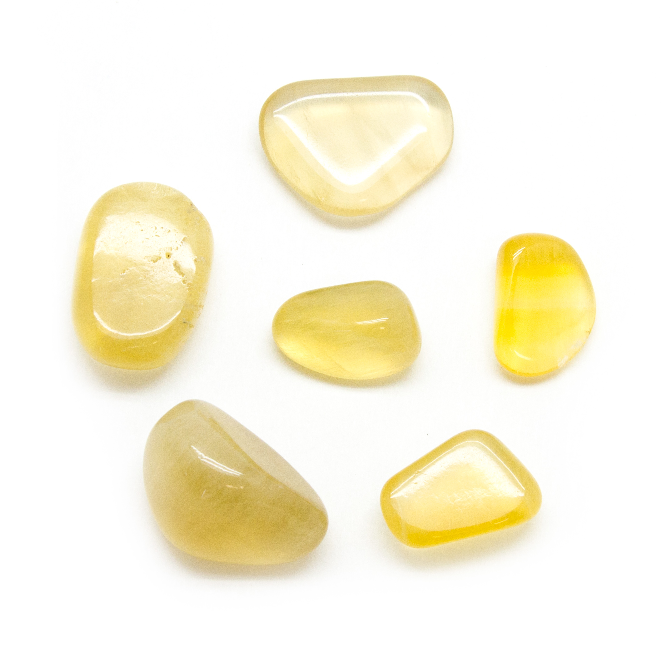 Yellow Fluorite Tumbled Stone Set Large Crystal Vaults