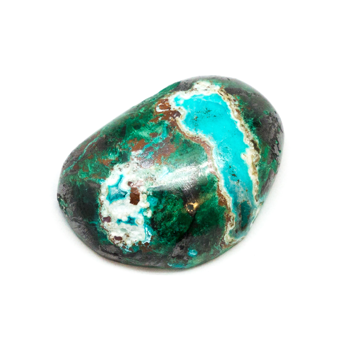 Healing Gemstone Malachite Cabochon Crystal - Marquise Cab Green Stone 59mm x 29mm x 7mm