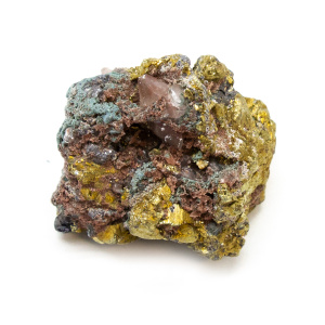 Red Hematite Quartz with Chalcopyrite Cluster-0