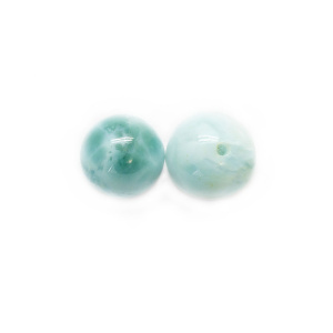 Larimar Bead Pair 10 - 11 mm-0