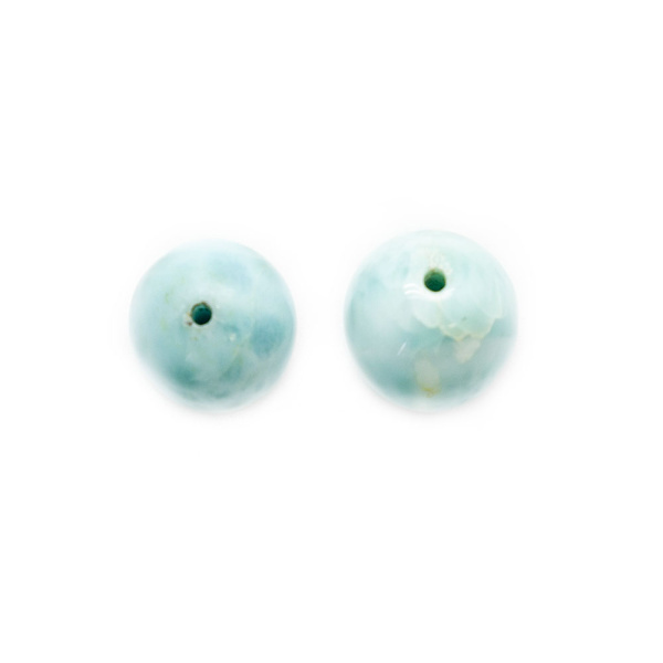 Larimar Bead Pair 11 - 12 mm-0