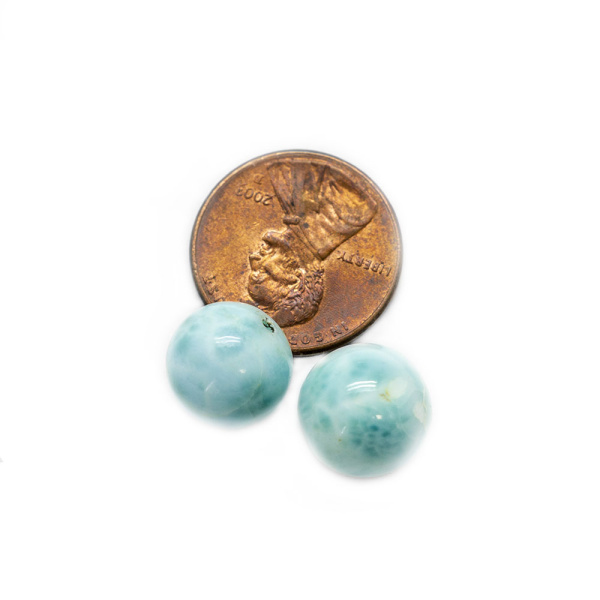 Larimar Bead Pair 11 - 12 mm-188429