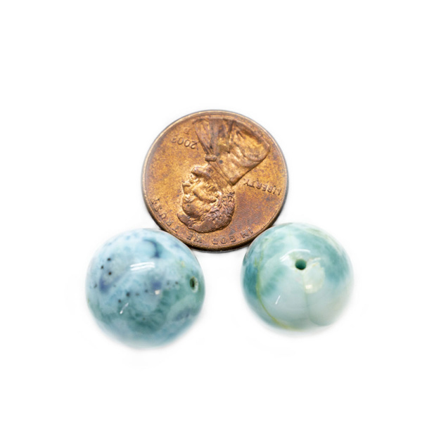 Larimar Bead Pair 12 - 13 mm-188432