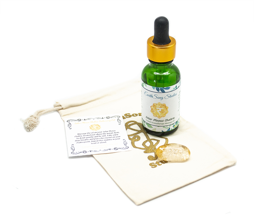 Solar Plexus Chakra Massage Oil with Citrine Crystal-0