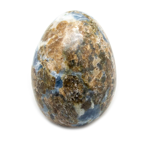 Blue Calcite in Granite Egg-192392