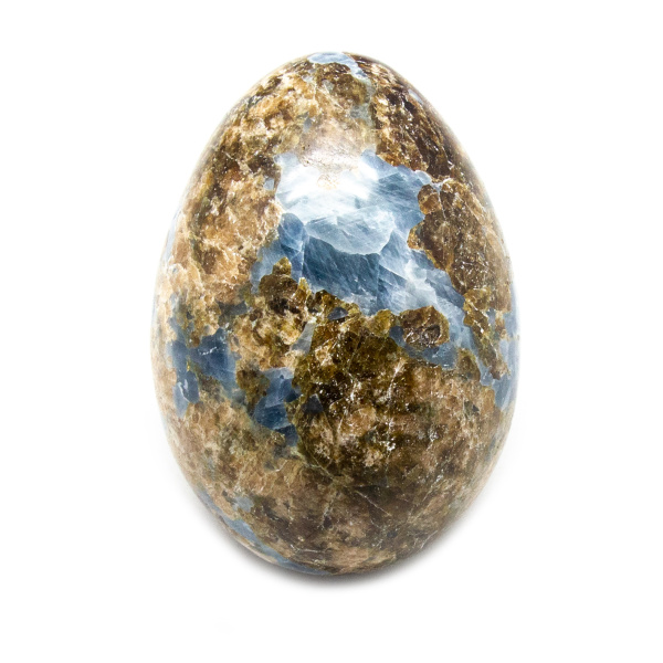 Blue Calcite in Granite Egg-192393