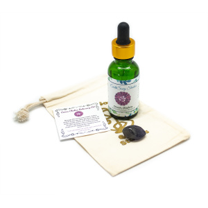 Crown Chakra Massage Oil with Amethyst Crystal-0