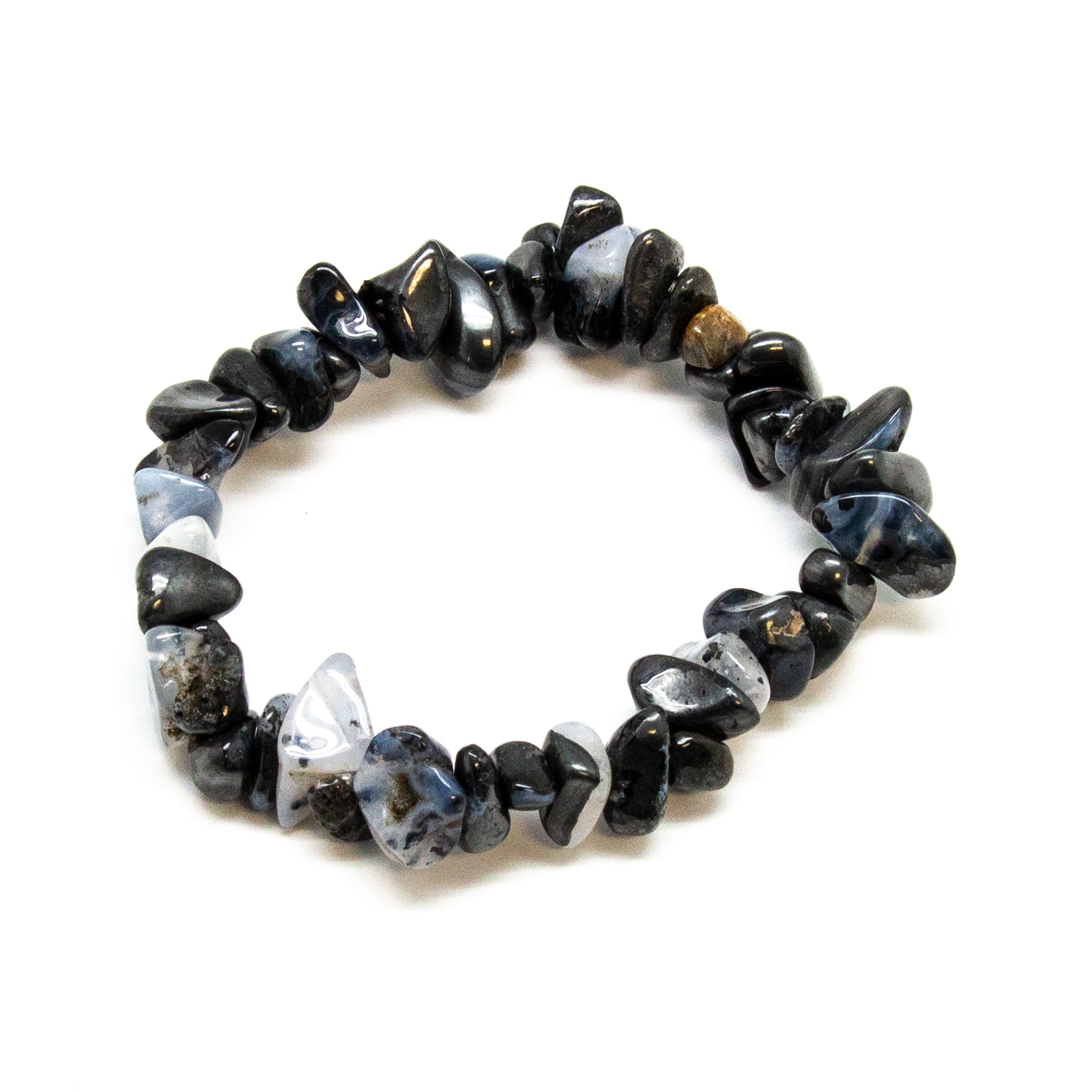 Indigo Gabbro Mystic Merlinite Bracelet Natural Stones Crystal Beads Evolution