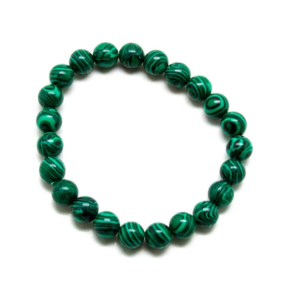 Synthetic Malachite Bead Bracelet-0