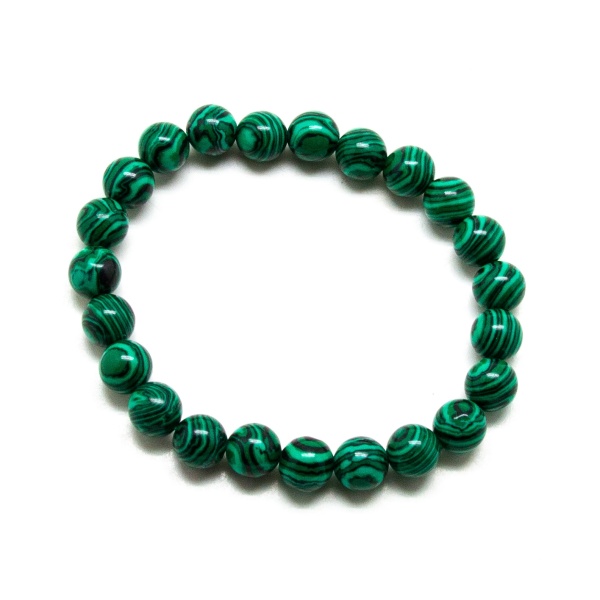 Synthetic Malachite Bead Bracelet-206216