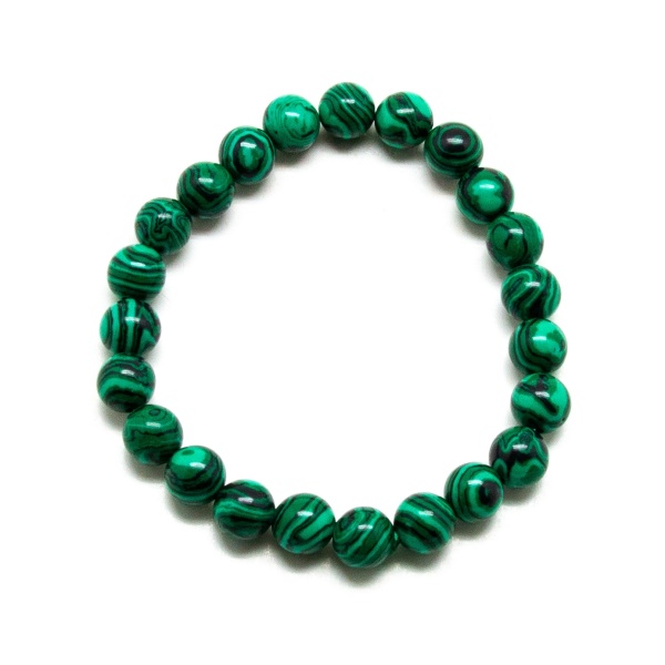 Synthetic Malachite Bead Bracelet-206215