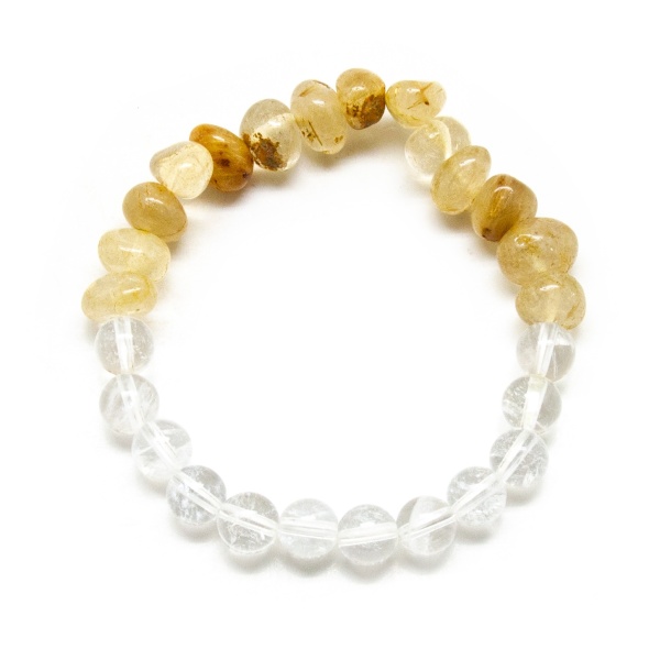 Rutilated and Clear Quartz Bracelet-206228