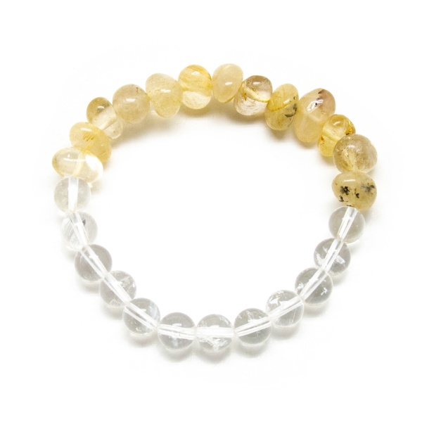 Rutilated and Clear Quartz Bracelet-0