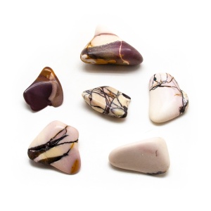 White Mookaite Tumbled Stone Set