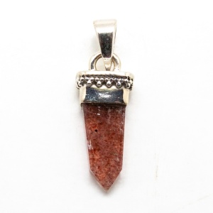S.S. Red Hummingbird Quartz Tabular Pendant-0
