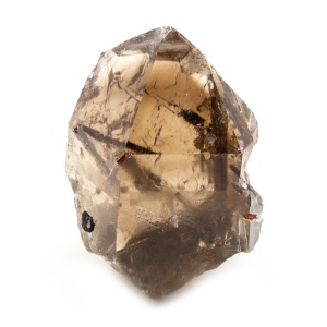 Rutilated Red Epidote in Smoky Quartz Crystal-0