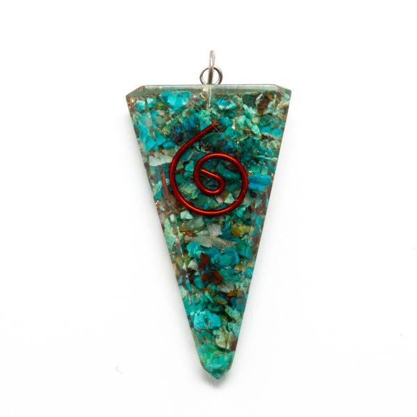 Chrysocolla Orgonite Point Pendant Crystal Vaults