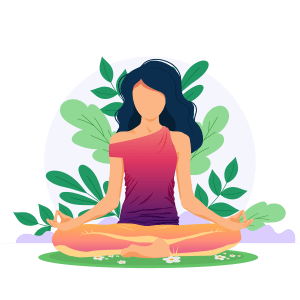 sitting and meditating yoga woman