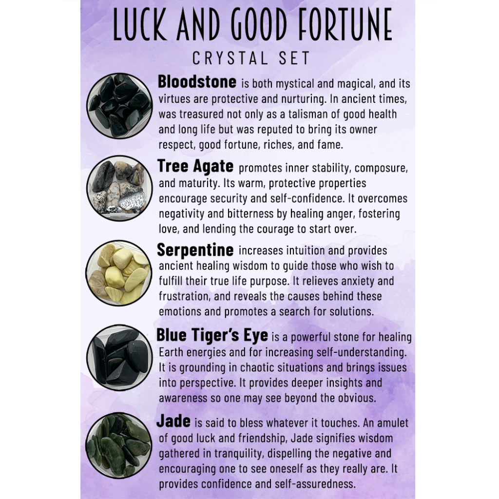 Luck and Good Fortune Crystal Set Crystal Vaults