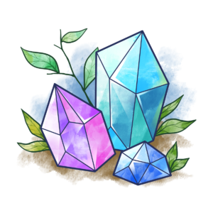 —Pngtree—watercolor blue crystal pink crystal_6658557