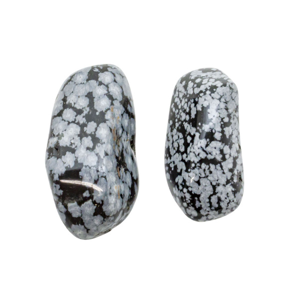 Snowflake Obsidian Tumbled Aura Pair (Small)