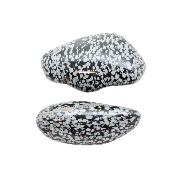 Snowflake Obsidian Tumbled Aura Pair (Small) - Image 2