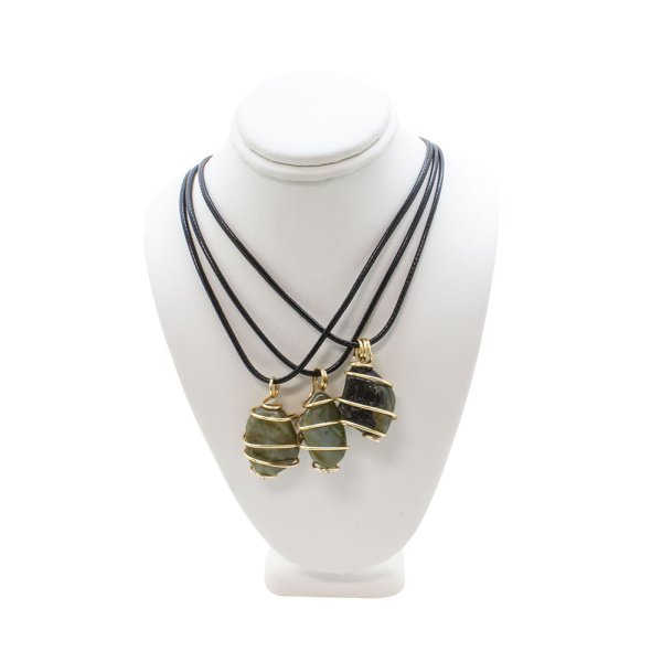 Green Flame Jadeite Spiral Wrapped Pendant