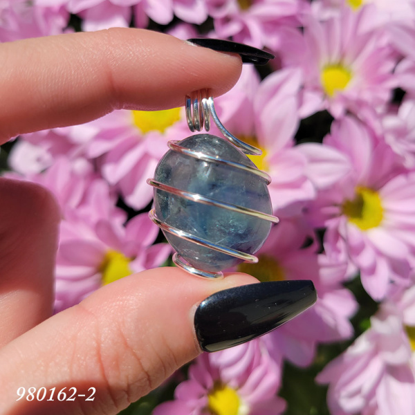 Fluorite Wire Wrapped Pendant - Image 4
