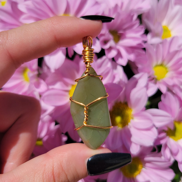Chrysoprase Wire Wrapped Pendant