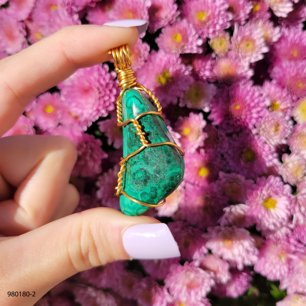 Malachite Wire Wrapped Pendant