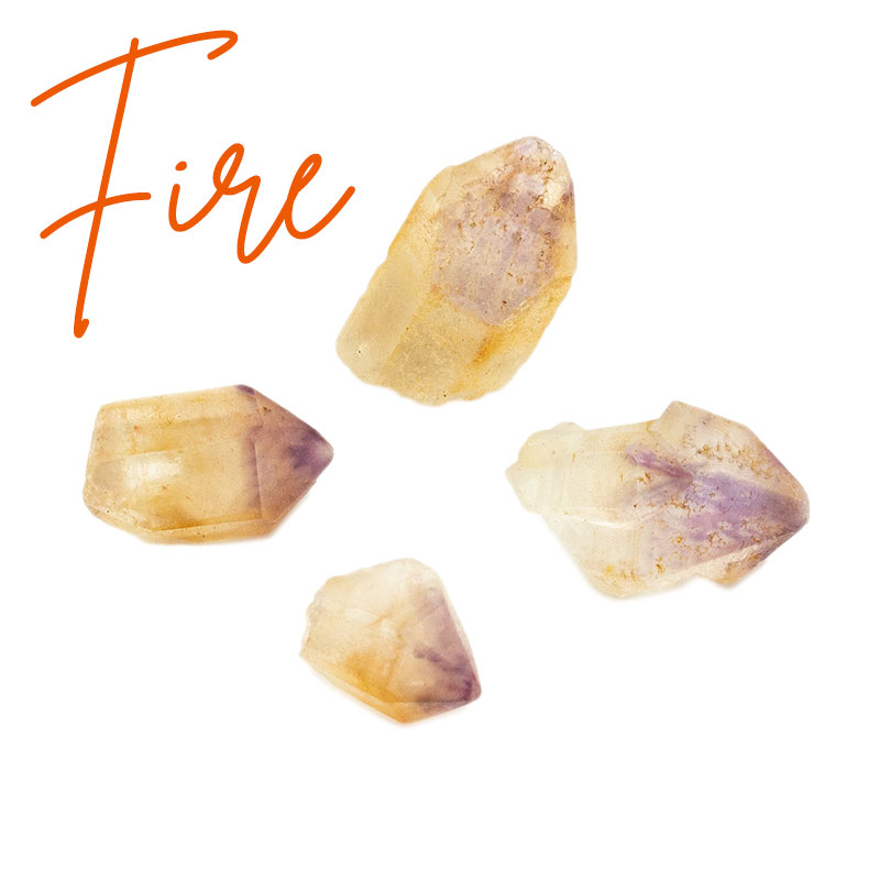 fire golden amethyst crystals