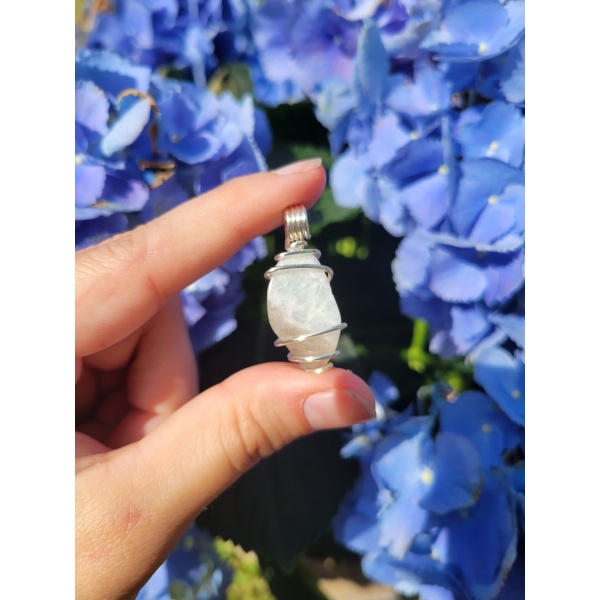 Rainbow Moonstone Wire Wrapped Pendant - Image 3